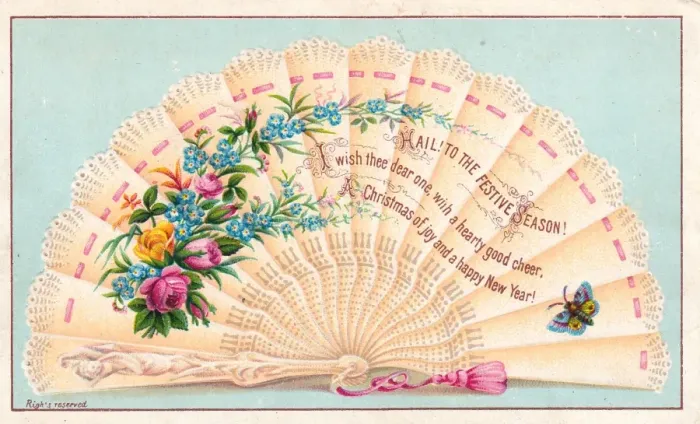 Framed Print : Floral fan on a Christmas and New Year card Framed Print : Floral fan on a Christmas and New Year card