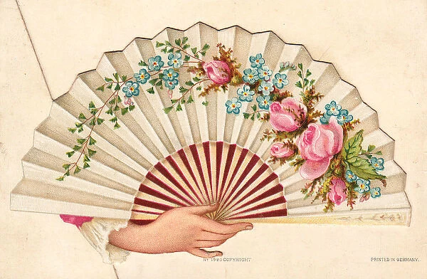 Floral fan on a greetings card
