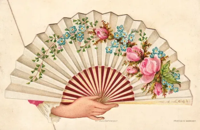 Framed Print : Floral fan on a greetings card Framed Print : Floral fan on a greetings card