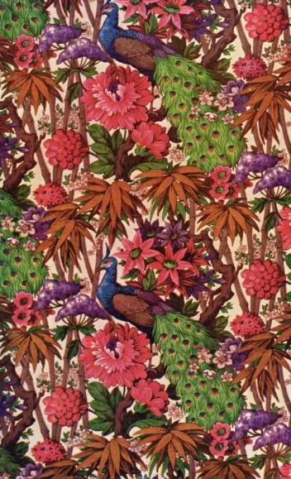 Framed Print : Floral peacock pattern for fabric Framed Print : Floral peacock pattern for fabric