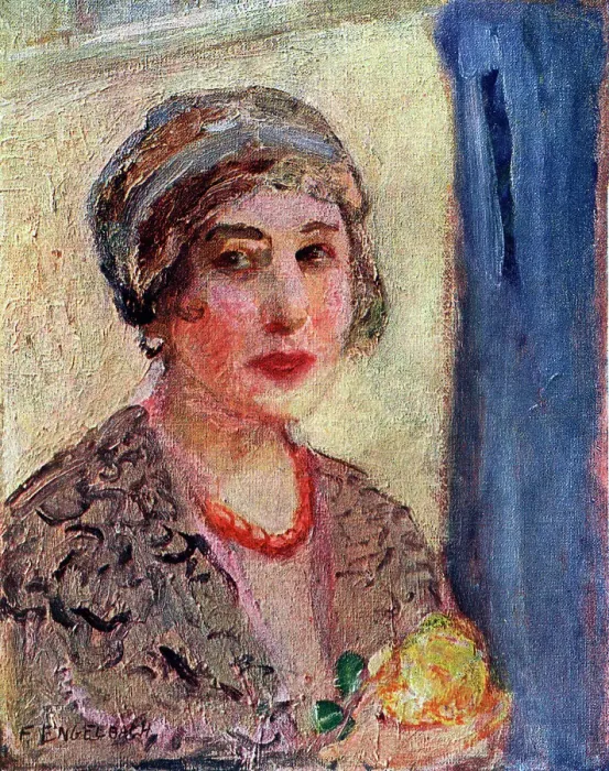 Framed Print : Florence Engelbach Self Portrait Framed Print : Florence Engelbach Self Portrait