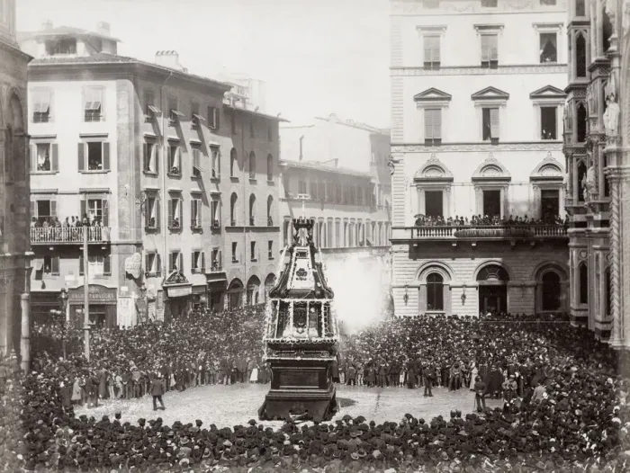 Framed Print : Florence, Italy, 31st March 1888. The Scoppio del Carro Framed Print : Florence, Italy, 31st March 1888. The Scoppio del Carro