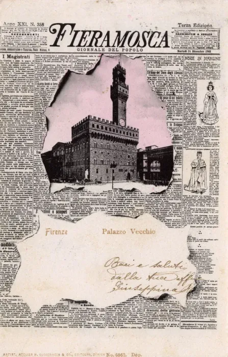 Framed Print : Florence - Italy - Palazzo Vecchio - Newspaper design Framed Print : Florence - Italy - Palazzo Vecchio - Newspaper design