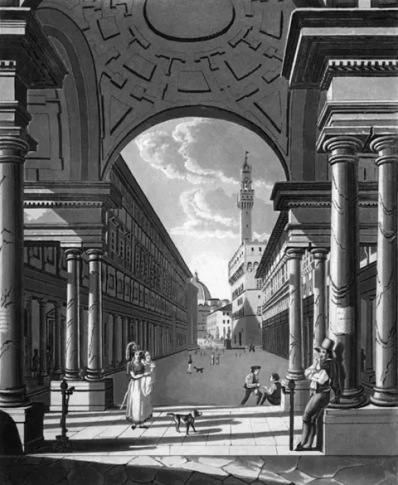 Framed Print : Florence / Uffizi 1830 Framed Print : Florence / Uffizi 1830