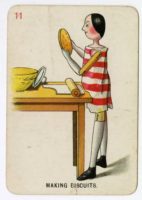 Framed Print : Florence Upton playing cards - Making Biscuits Framed Print : Florence Upton playing cards - Making Biscuits