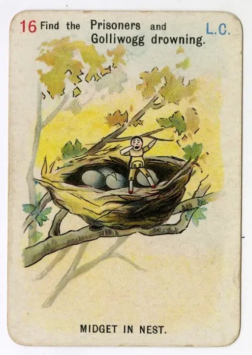 Framed Print : Florence Upton playing cards - Midget in Nest Framed Print : Florence Upton playing cards - Midget in Nest