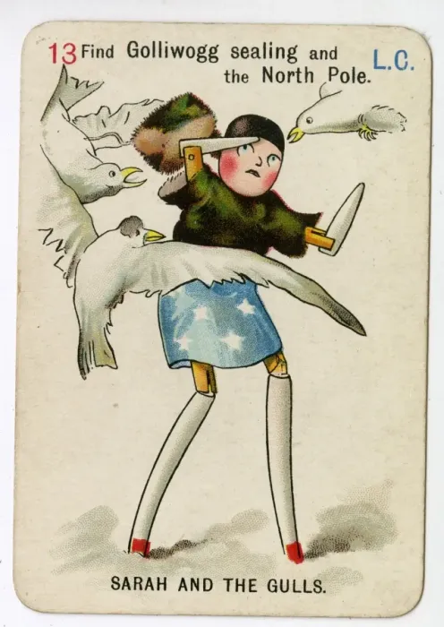 Framed Print : Florence Upton playing cards - Sarah and the Gulls Framed Print : Florence Upton playing cards - Sarah and the Gulls