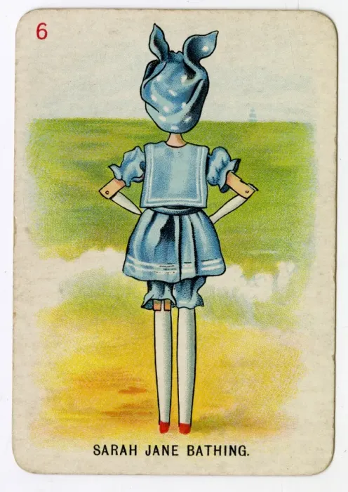 Framed Print : Florence Upton playing cards - Sarah Jane Bathing Framed Print : Florence Upton playing cards - Sarah Jane Bathing