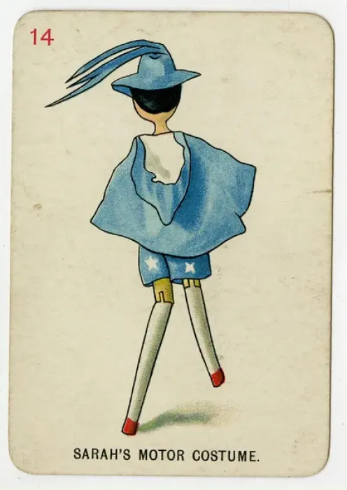 Framed Print : Florence Upton playing cards - Sarahs Motor Costume Framed Print : Florence Upton playing cards - Sarahs Motor Costume