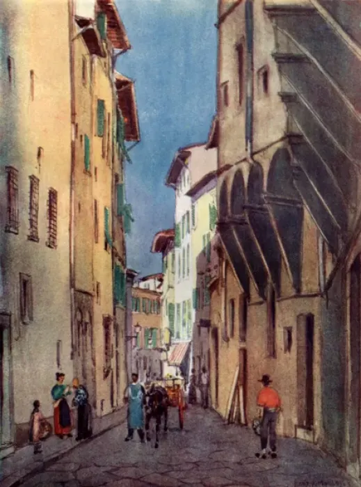 Framed Print : Florence - Via de Vagellai from Piazza S. Jacopo Trafossi Framed Print : Florence - Via de Vagellai from Piazza S. Jacopo Trafossi