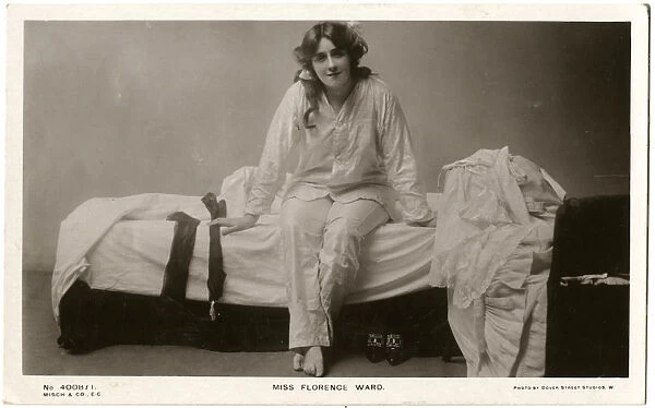 Florence Ward in silk pyjamas 1908