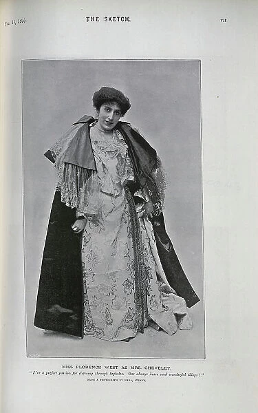 Florence West, actress, as Mrs Cheveley, an Ideal Husband
