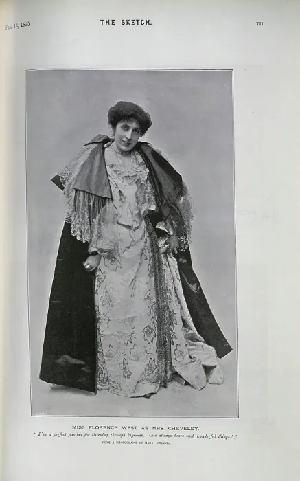 Framed Print : Florence West, actress, as Mrs Cheveley, an Ideal Husband Framed Print : Florence West, actress, as Mrs Cheveley, an Ideal Husband