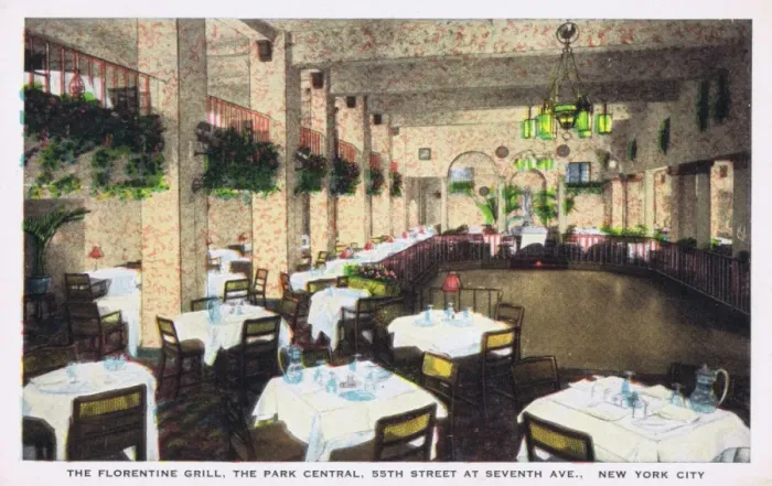 Framed Print : The Florentine Grill in the Park Central Hotel, New York, 19