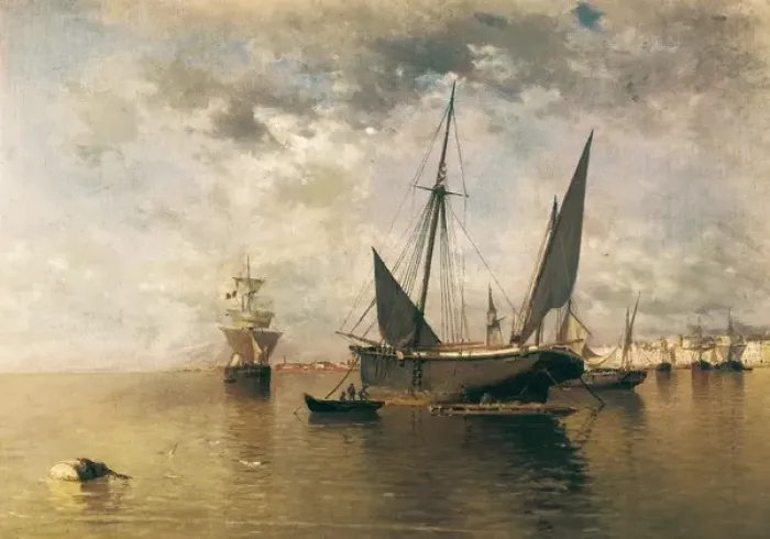 Framed Print : FLORIDO BERNILS, Enrique (1873 - 1929). The port Framed Print : FLORIDO BERNILS, Enrique (1873 - 1929). The port