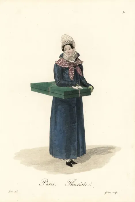 Framed Print : Florist, Paris, early 19th century Framed Print : Florist, Paris, early 19th century