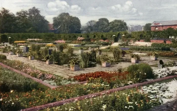 Framed Print : Flower Garden at Kensington Palace, 1911 Framed Print : Flower Garden at Kensington Palace, 1911