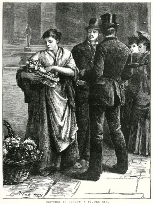 Framed Print : Flower girl in London, 1872 Framed Print : Flower girl in London, 1872