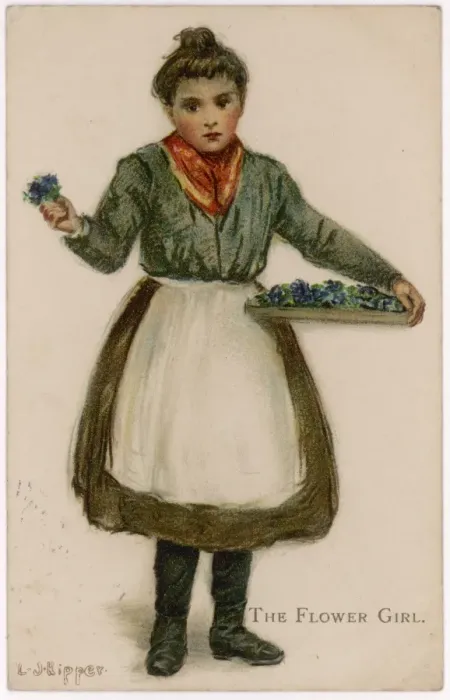 Framed Print : Flower Girl P. C C. 1905 Framed Print : Flower Girl P. C C. 1905