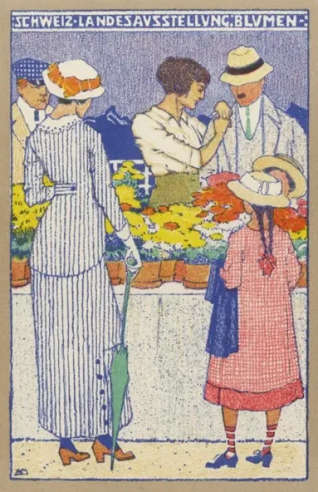 Framed Print : Flower Market - Switzerland Framed Print : Flower Market - Switzerland