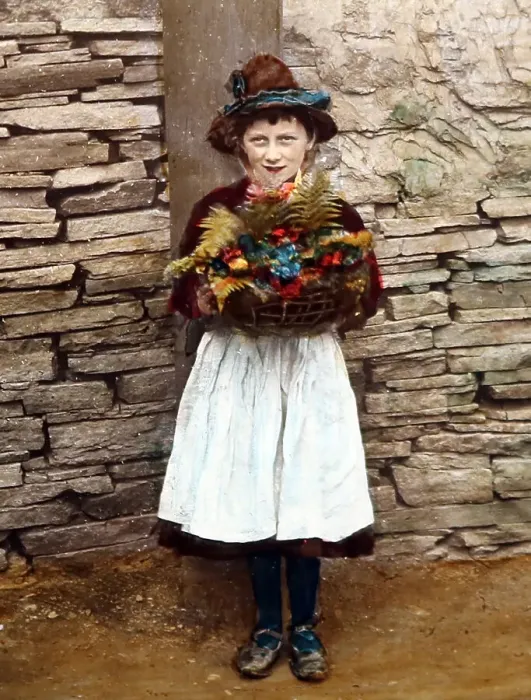 Framed Print : A flower seller, Victorian period Framed Print : A flower seller, Victorian period