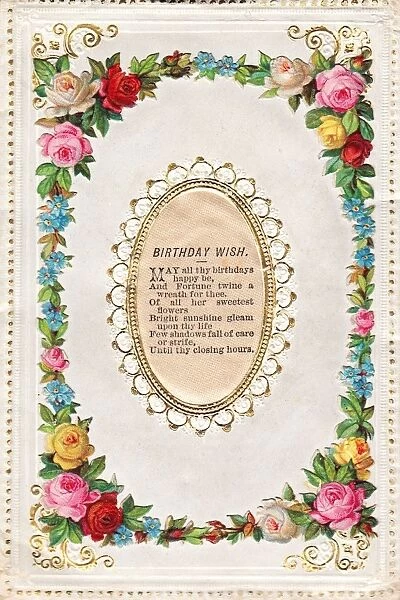 Flowers and verse on a birthday card