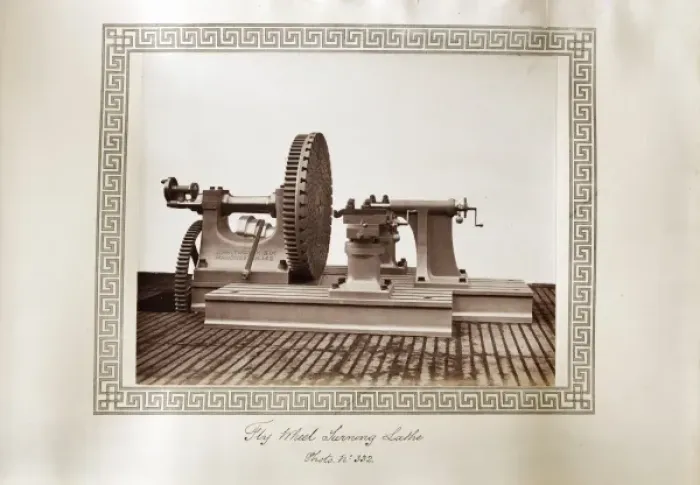 Framed Print : Fly wheel turning lathe Framed Print : Fly wheel turning lathe