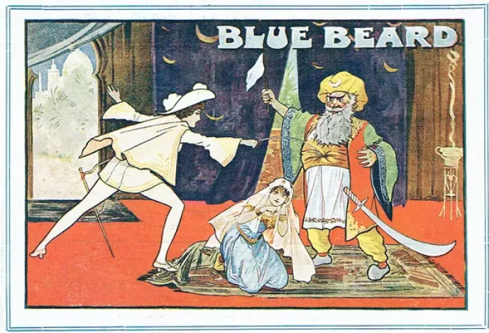 Framed Print : Flyer for Bluebeard by Hugh Mytton - Back cover Framed Print : Flyer for Bluebeard by Hugh Mytton - Back cover