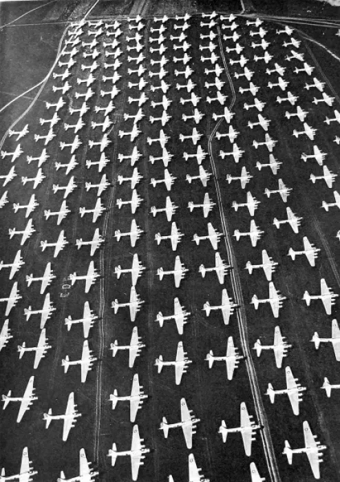 Framed Print : Flying Fortresses at an airfield near Munich, August 1945 Framed Print : Flying Fortresses at an airfield near Munich, August 1945