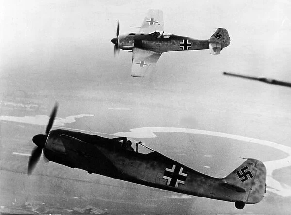Focke Wulf FW 190A pair in playful mood, belying their