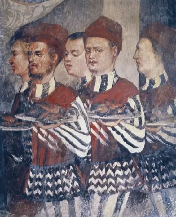 Framed Print : FOGOLINO, Marcello (1483-1553). Courtiers at Malpaga Framed Print : FOGOLINO, Marcello (1483-1553). Courtiers at Malpaga