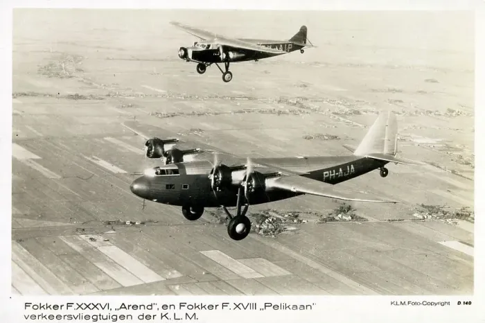 Framed Print : A Fokker F. XXXVI ('Arend') and a Fokker F. XVIII ('Pelikaan')