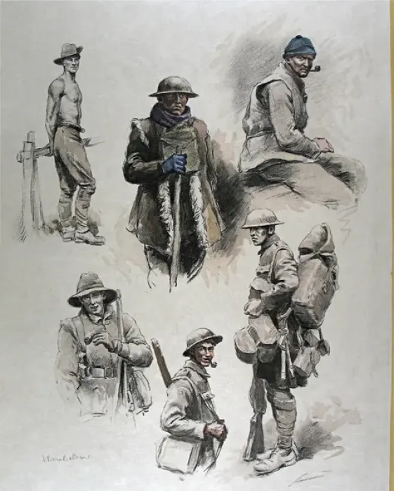 Framed Print : Folio of 24 hand-coloured images - WWI Framed Print : Folio of 24 hand-coloured images - WWI