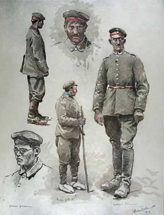 Framed Print : Folio of 24 hand-coloured images - WWI Framed Print : Folio of 24 hand-coloured images - WWI