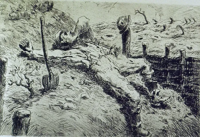 Framed Print : Folio of 97 etchings and drypoints of the Western Front, WW1