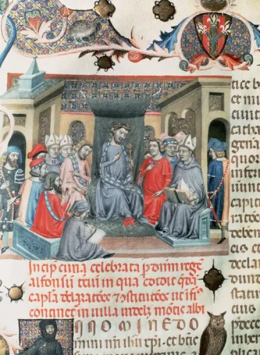 Framed Print : Folio of Codex of the Usages depicting the Catalan Parlia Framed Print : Folio of Codex of the Usages depicting the Catalan Parlia