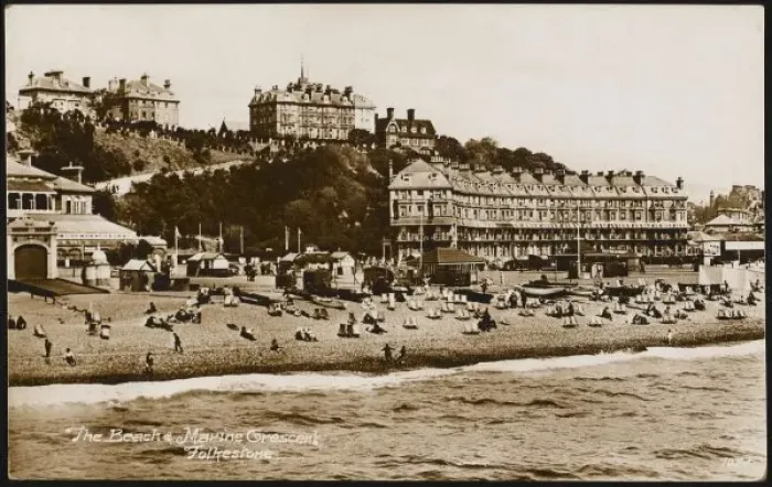 Framed Print : Folkestone / Beach 1931 Framed Print : Folkestone / Beach 1931