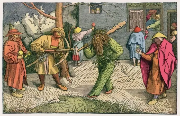 Framed Print : Folklore - Green Men Framed Print : Folklore - Green Men