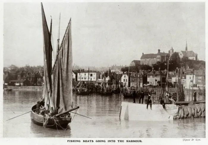 Framed Print : Folkstone harbour in 1909 Framed Print : Folkstone harbour in 1909