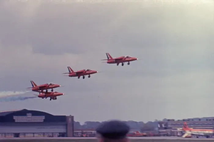 Framed Print : Folland Gnats RAF Red Arrows take off Framed Print : Folland Gnats RAF Red Arrows take off