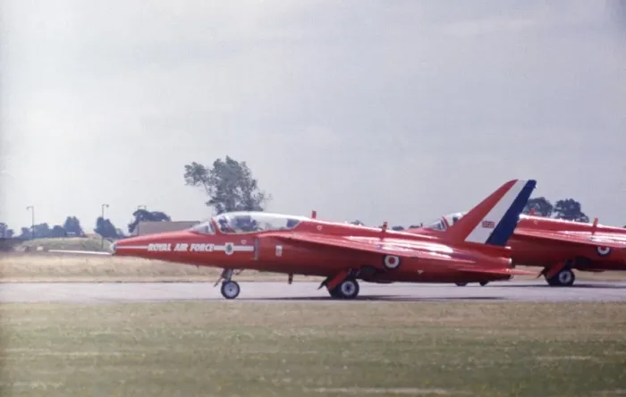 Framed Print : Folland Gnats Red Arrows take off Brampton 1977 Framed Print : Folland Gnats Red Arrows take off Brampton 1977
