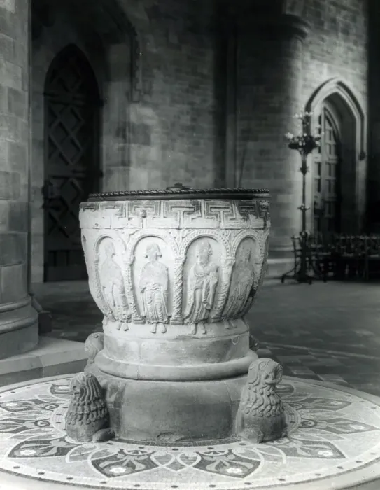 Framed Print : Font, Hereford Cathedral, Herefordshire, England Framed Print : Font, Hereford Cathedral, Herefordshire, England