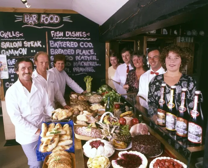 Framed Print : Food and staff, Plume of Feathers, Cornwall Framed Print : Food and staff, Plume of Feathers, Cornwall