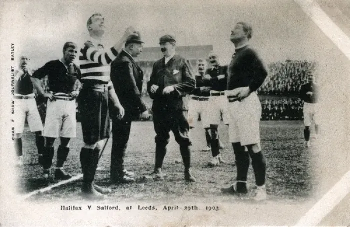 Framed Print : Football Clubs Halifax v Salford, Leeds, Yorkshire Framed Print : Football Clubs Halifax v Salford, Leeds, Yorkshire