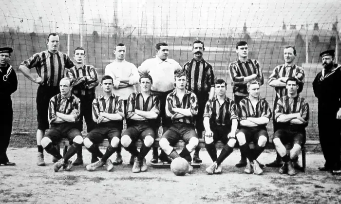 Framed Print : Football team Royal Navy Portsmouth Framed Print : Football team Royal Navy Portsmouth