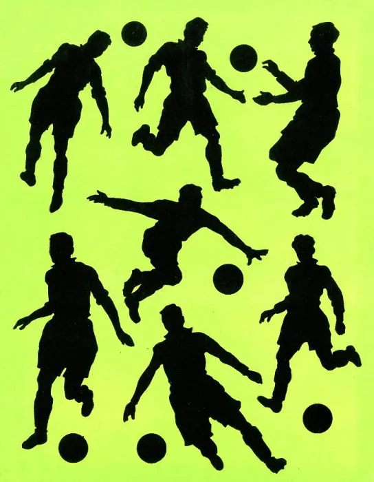 Framed Print : Footballer silhouettes Framed Print : Footballer silhouettes
