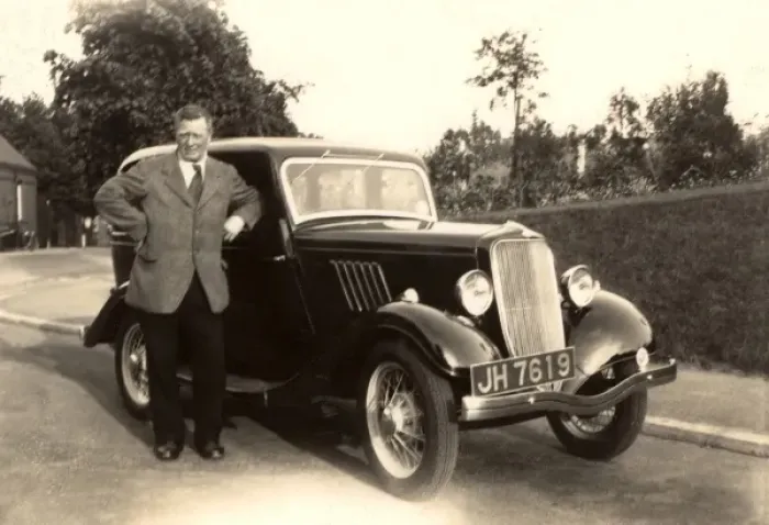 Framed Print : Ford 8 Y Model and owner Framed Print : Ford 8 Y Model and owner