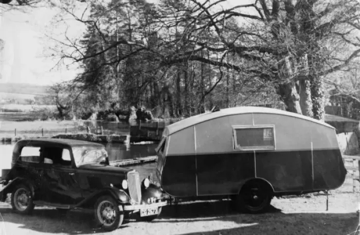 Framed Print : Ford Car & Caravan Framed Print : Ford Car & Caravan