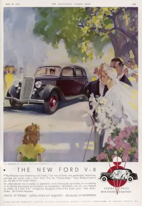 Framed Print : Ford V-8 at a Wedding Framed Print : Ford V-8 at a Wedding