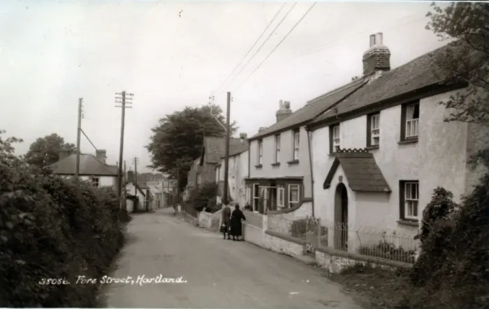 Framed Print : Fore Street, Hartland, Devon Framed Print : Fore Street, Hartland, Devon